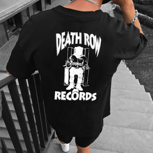 Death Row Graphic Print Loose Men's Short Sleeve T-Shirt