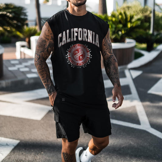 California Men's Streetwear Casual Tank Top