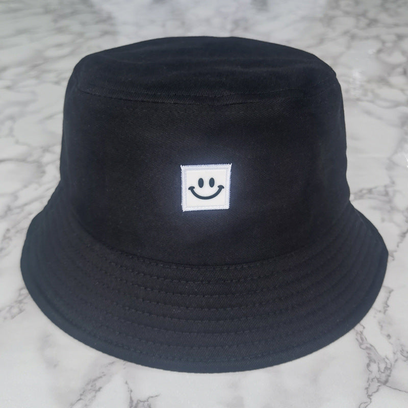 Embroidered Smiley Contrast Casual Bucket Hat