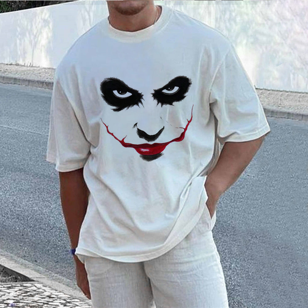 Joker Graphic Print Loose Short Sleeve Men's T-Shirt