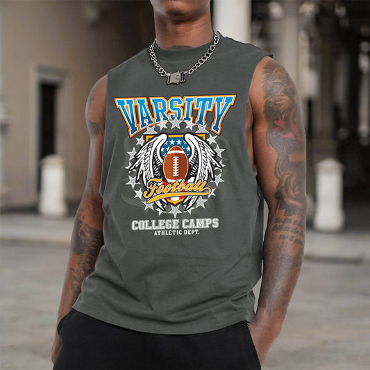 Versity Football College Graphic Print Men's Tank Top