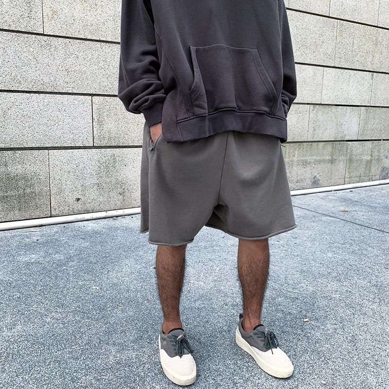 Kanye Style Vintage Streetwear Men's Cotton Shorts 400g