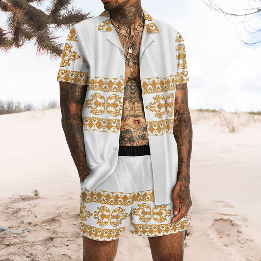 Men's Luxury Printed Two Pieces Outfits