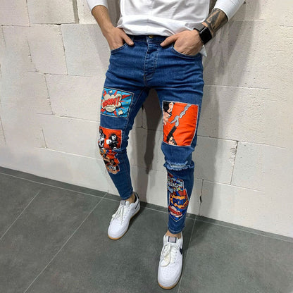 Ripped denim chinos