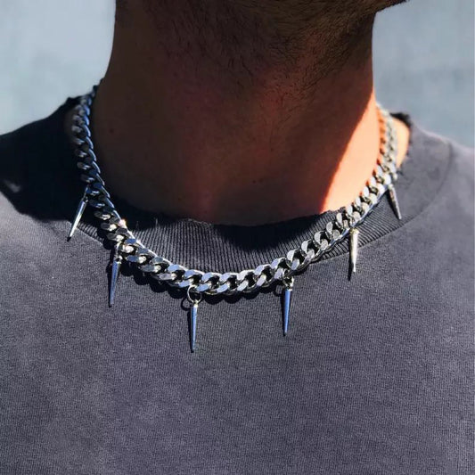 Tassel Stud Geometric Pendant Punk Trendy Necklace