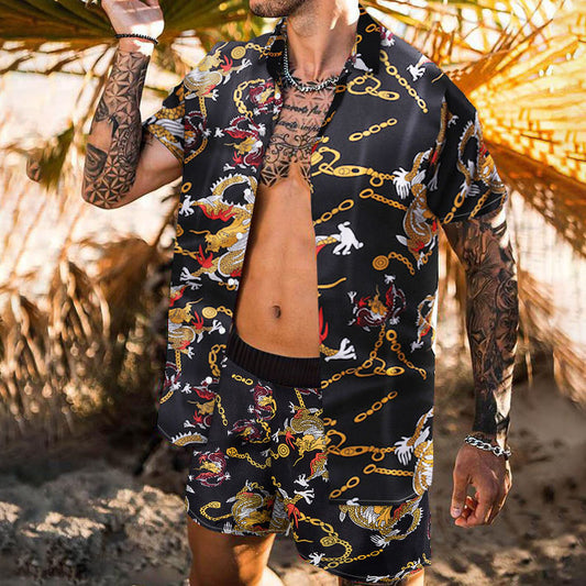 Digital Printing Casual Vacation Two-piece Suit