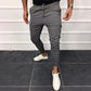 Lace-up casual trousers solid colour jogging trousers sports nine-quarter trousers