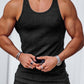 Knit Racer Back Slim Vertical Stripes Fashion Sports Sleeveless T-Shirt Vest