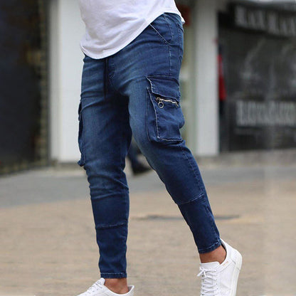 Casual Patch Denim Pants