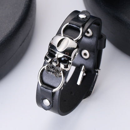 Personalized Punk Skull Vintage Leather Bracelet