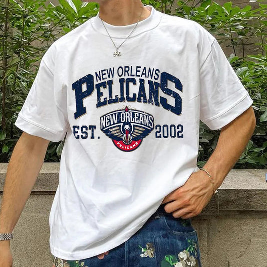 New Orleans Pelicans Men's Streetwear Short Sleeve T-shirts