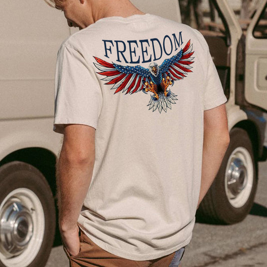 FERRDOM Alphabet Graphic Print Casual Loose Men's T-Shirt