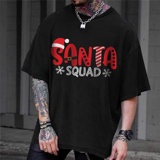 Christmas Santa Men's Casual Short Sleeved T-Shirts