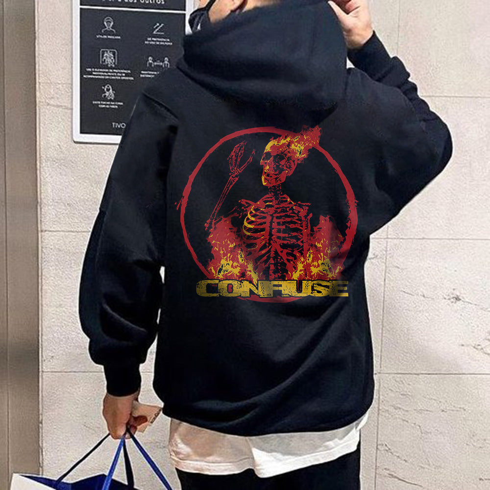 Skull Graphic Men's Casual Hoodie Sweatshirt