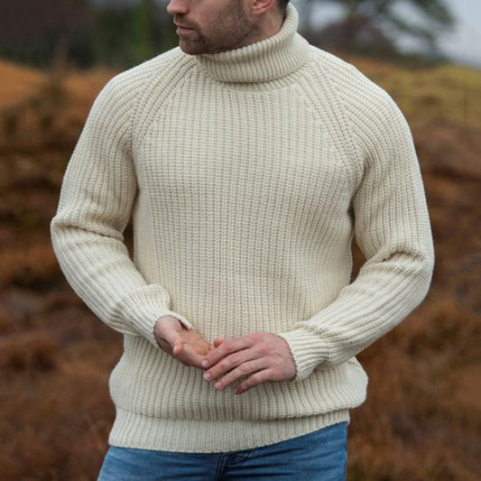 Men's Turtleneck Solid Color Knitted Sweater