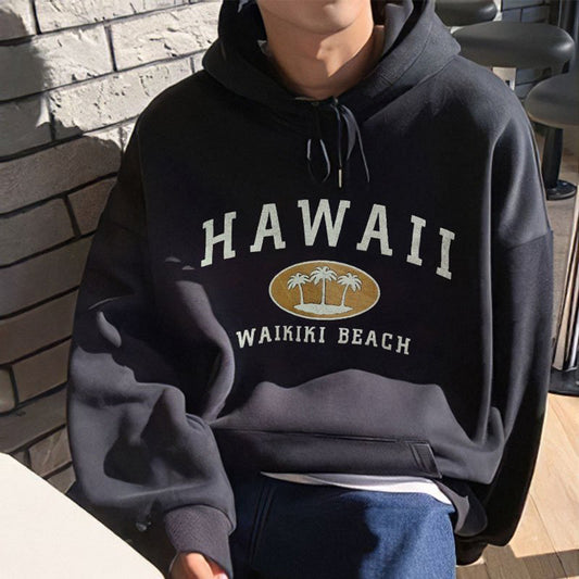 Hawaiian Graphics Casual Men's Hoodie Sweatshirt