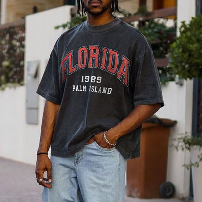 Florida Alphabet Graphic Print Casual Men's T-Shirt