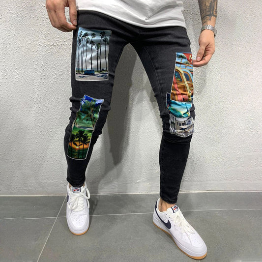 Ripped denim chinos