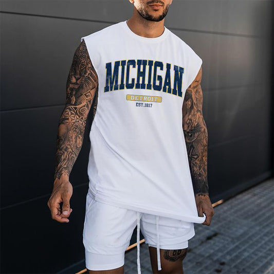 Michigan Men's Streetwear Casual Tank Top