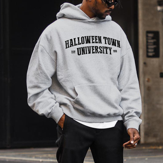 Halloween Alphabet Graphics Casual Men's Hoodie Sweatshirt