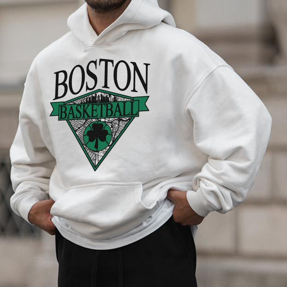 Alphabet Graphic Print Casual Men's Hoodie Sweatshirt