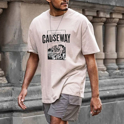 Gauseway Graphic Print Loose Men's Short Sleeve T-Shirt