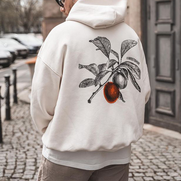 Botanical Graphic Print Men's Oversize Hoodie
