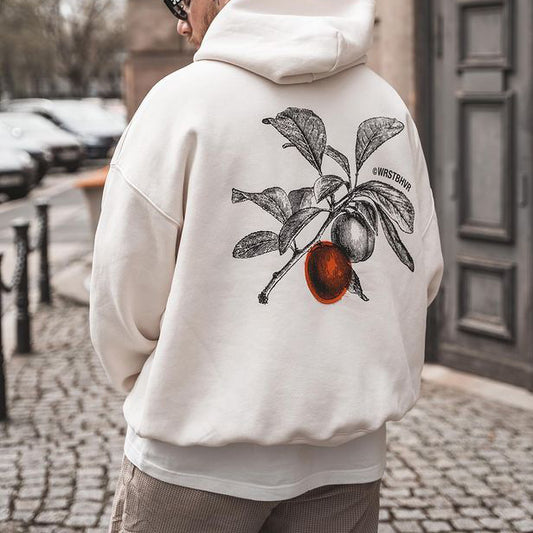 Botanical Graphic Print Men's Oversize Hoodie