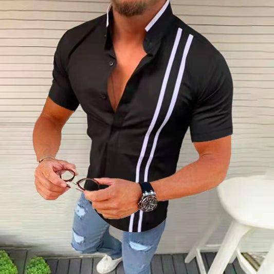 Casual striped short sleeve shirt