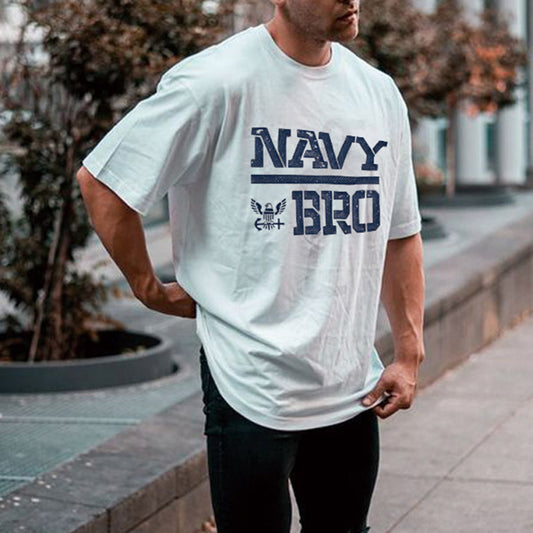 Navy Alphabet Graphic Print Men's T-Shirt