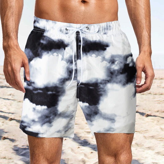 Tie Dye Contrast Print Casual Beach Vacation Men's Shorts