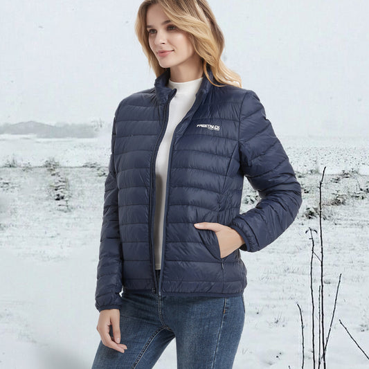 Freetrack Women's Lightweight Stand Collar Zip Up Quilted Sleeveless Puffer Jacket