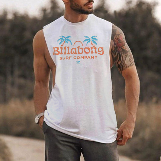 Beach Vacation Graphic Print Casual Men's Tank Top