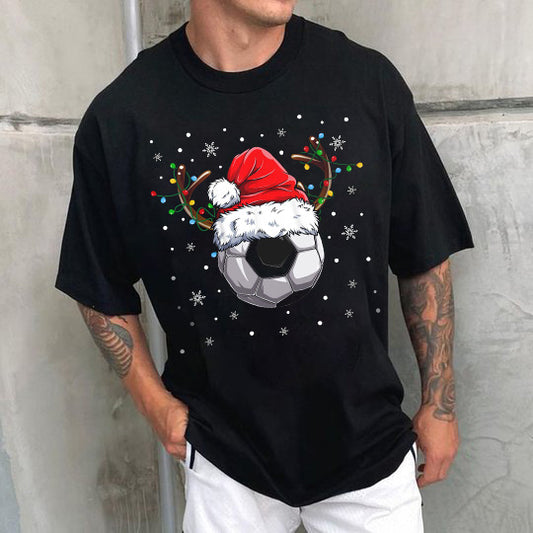 Christmas Men's Soccer Sports Casual T-Shirts