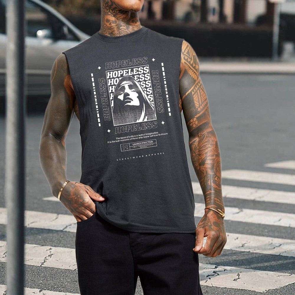 Hopeless Graphic Print Loose Men's Tank Top