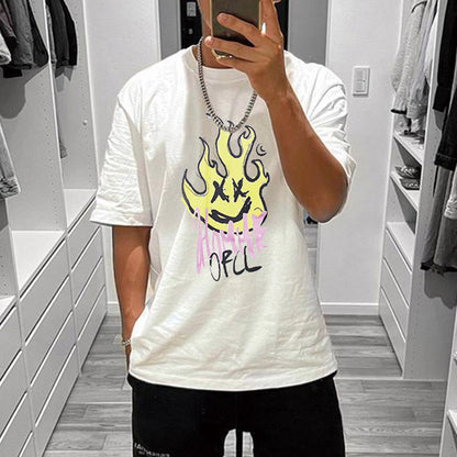 Graphic Print Loose Men's Short Sleeve T-Shirt