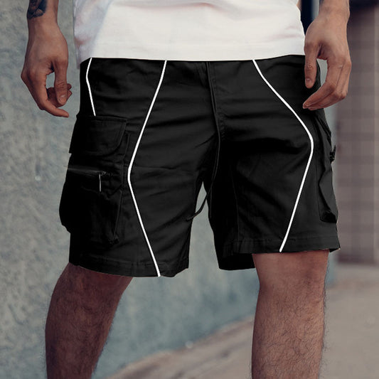 Solid Color Shorts Trend Multi Pocket Men's Cargo Pants