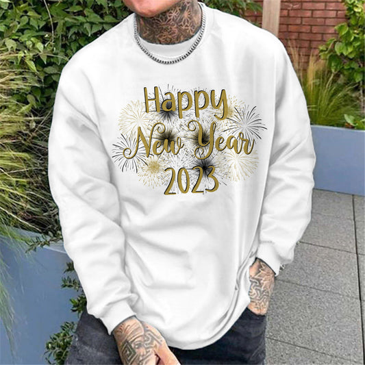 Clearance-2023 Happy New Year Men's Long Sleeve T-Shirts