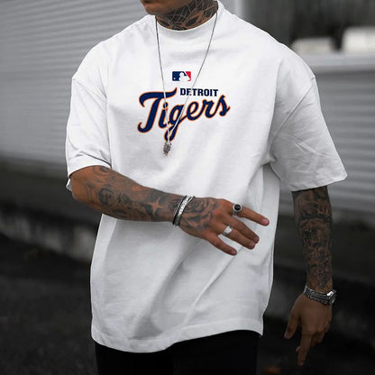 Detroit Tigers Men's Vintage Streetwear Short Sleeve T-shirts