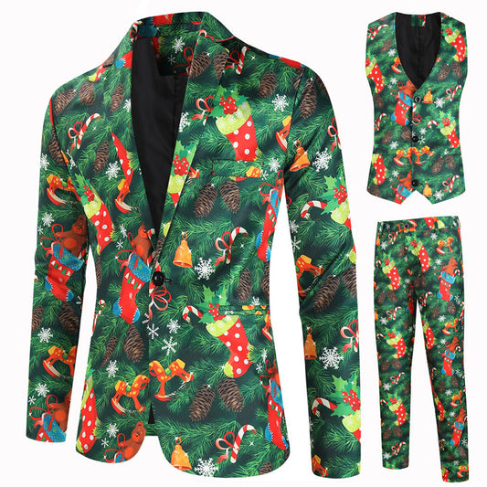 Clearance- Men's Christmas Party Costume 3 Piece Opposuit