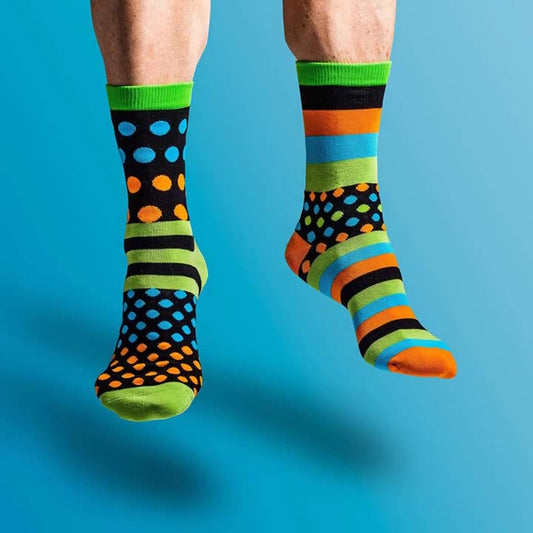 Polka Dot Stripe Asymmetric Socks