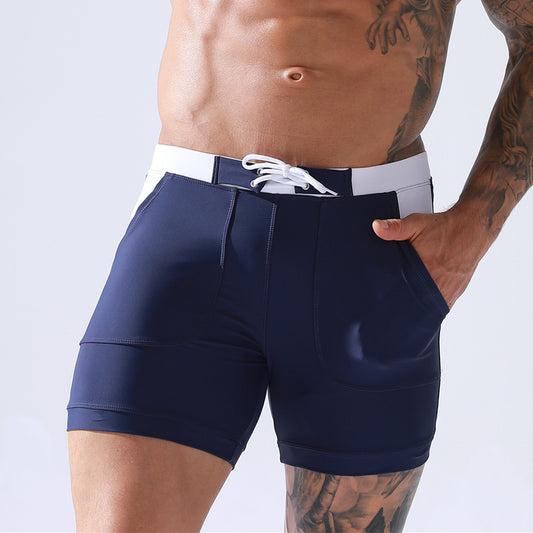 Men's Summer Drawstring Swim Trunks wit Pocket