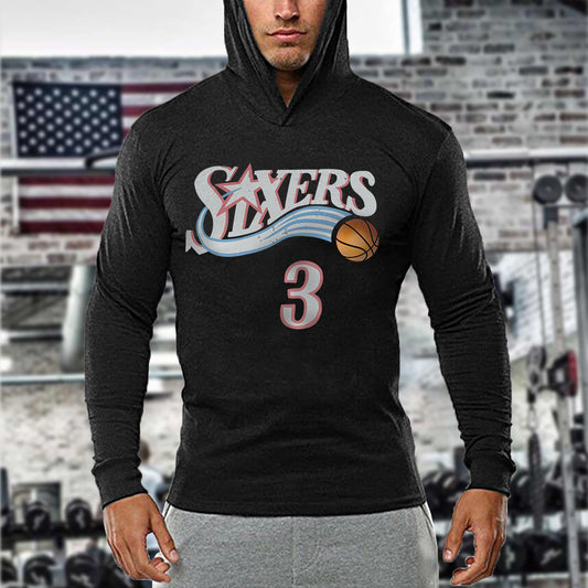 Sixers Basketball Print Men's Fitness Long Sleeve T-Shirt