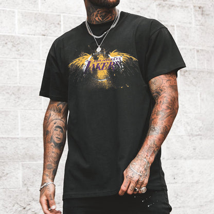 Lakers Alphabet Graphic Print Athleisure Men's T-Shirt