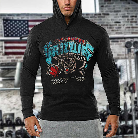 Grizzlies Print Men's Fitness Long Sleeve T-Shirt