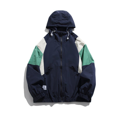 Men's Stitching Zipper Up Hoode Jackets