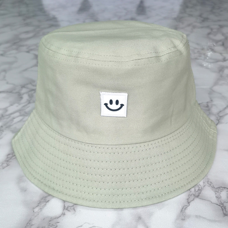 Embroidered Smiley Contrast Casual Bucket Hat