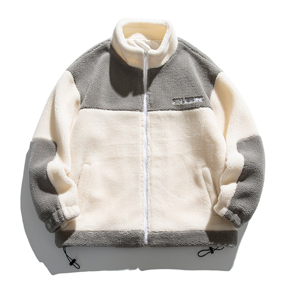 Men's Fashion Stitching Embroidery Sherpa Jackets