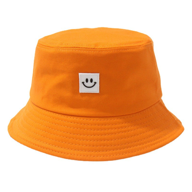 Embroidered Smiley Contrast Casual Bucket Hat