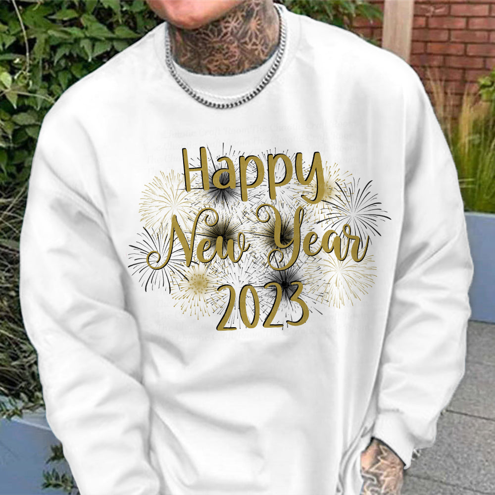 Clearance-2023 Happy New Year Men's Long Sleeve T-Shirts